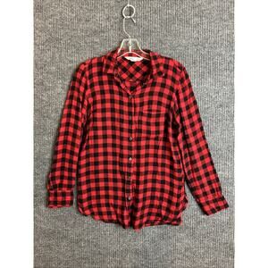 Old Navy Womens Plaid Flannel Button Up Shirt Size XS Country Cabin Picnic
